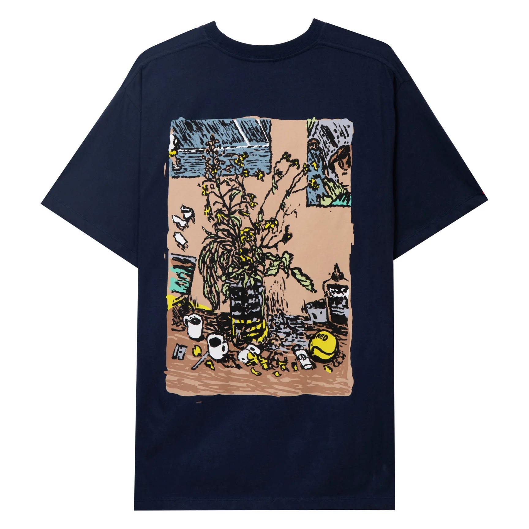 tired ts00348 cat nap ss tee navy