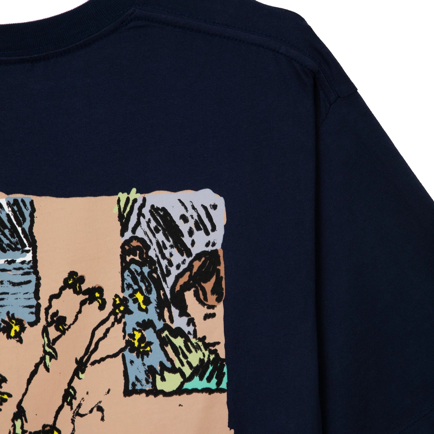 tired ts00348 cat nap ss tee navy