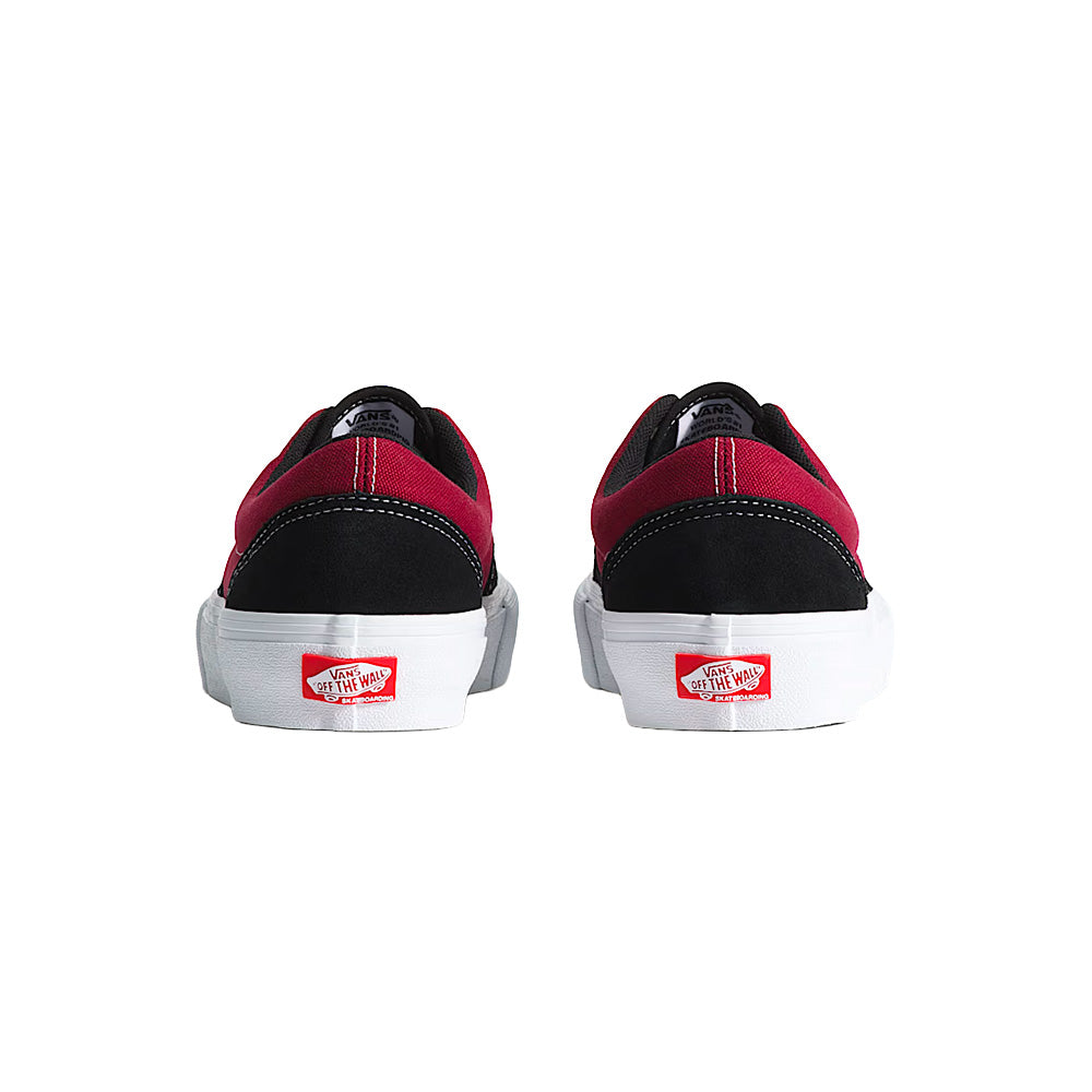vans skate era shoe black red