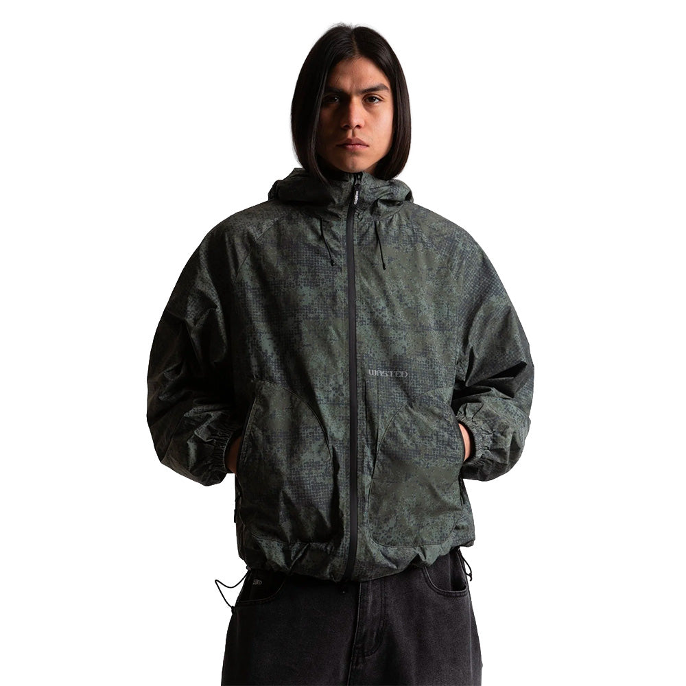 WASTED PARIS WASTED PARIS SWARM WINDBREAKER // OLIVE KHAKI CAMO