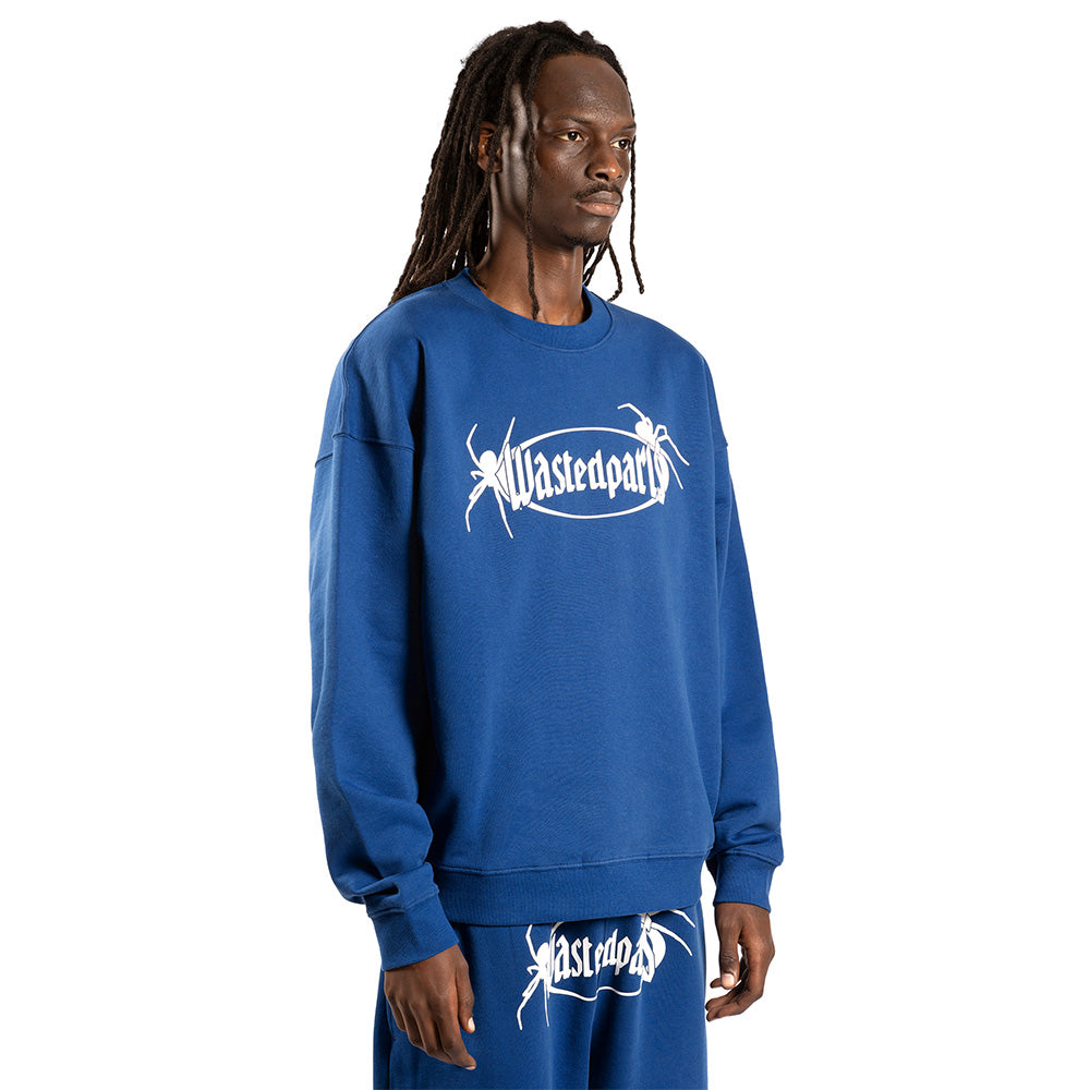 wasted paris wparis04 boiler reset crewneck arena blue