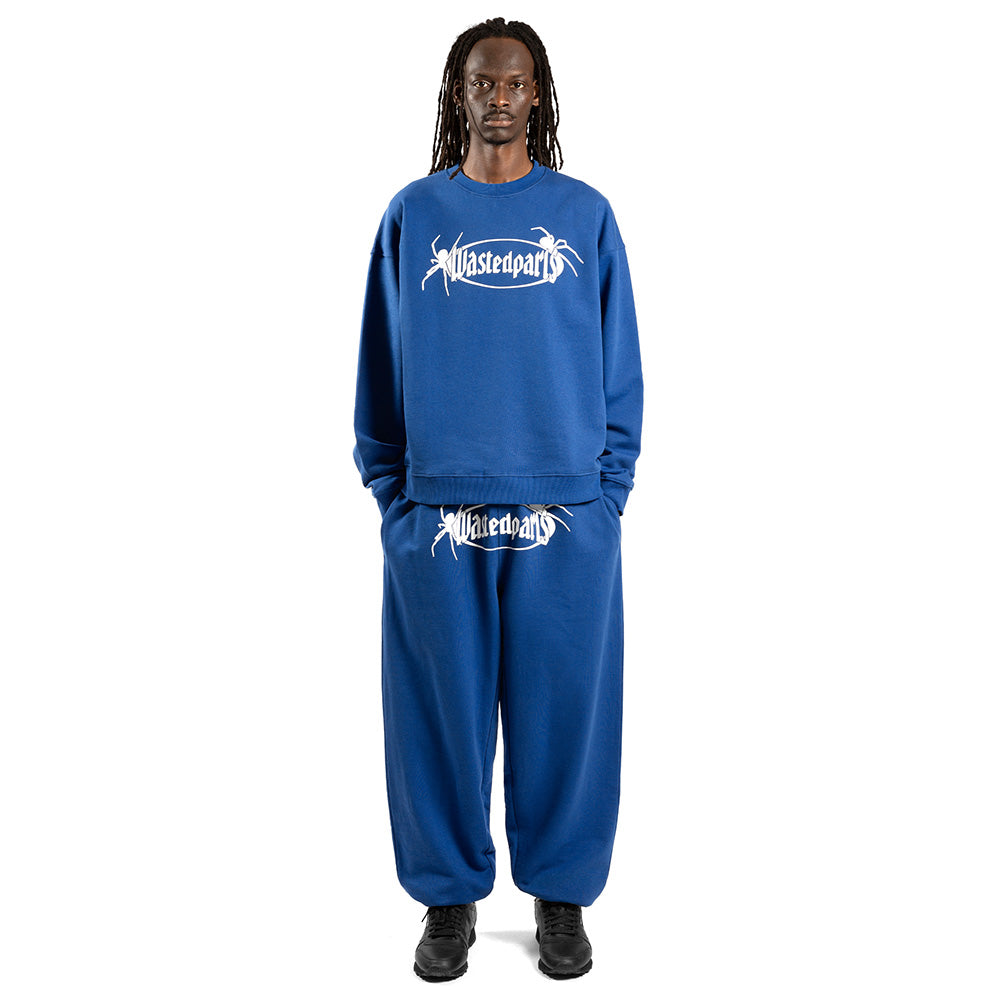 wasted paris wparis04 boiler reset crewneck arena blue