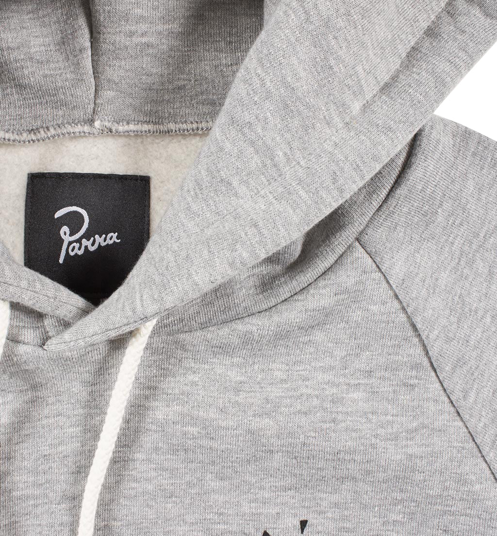 BY PARRA 41700 HOODED SWEATSHIRT JACKDAW LOGO HEATHER GREY