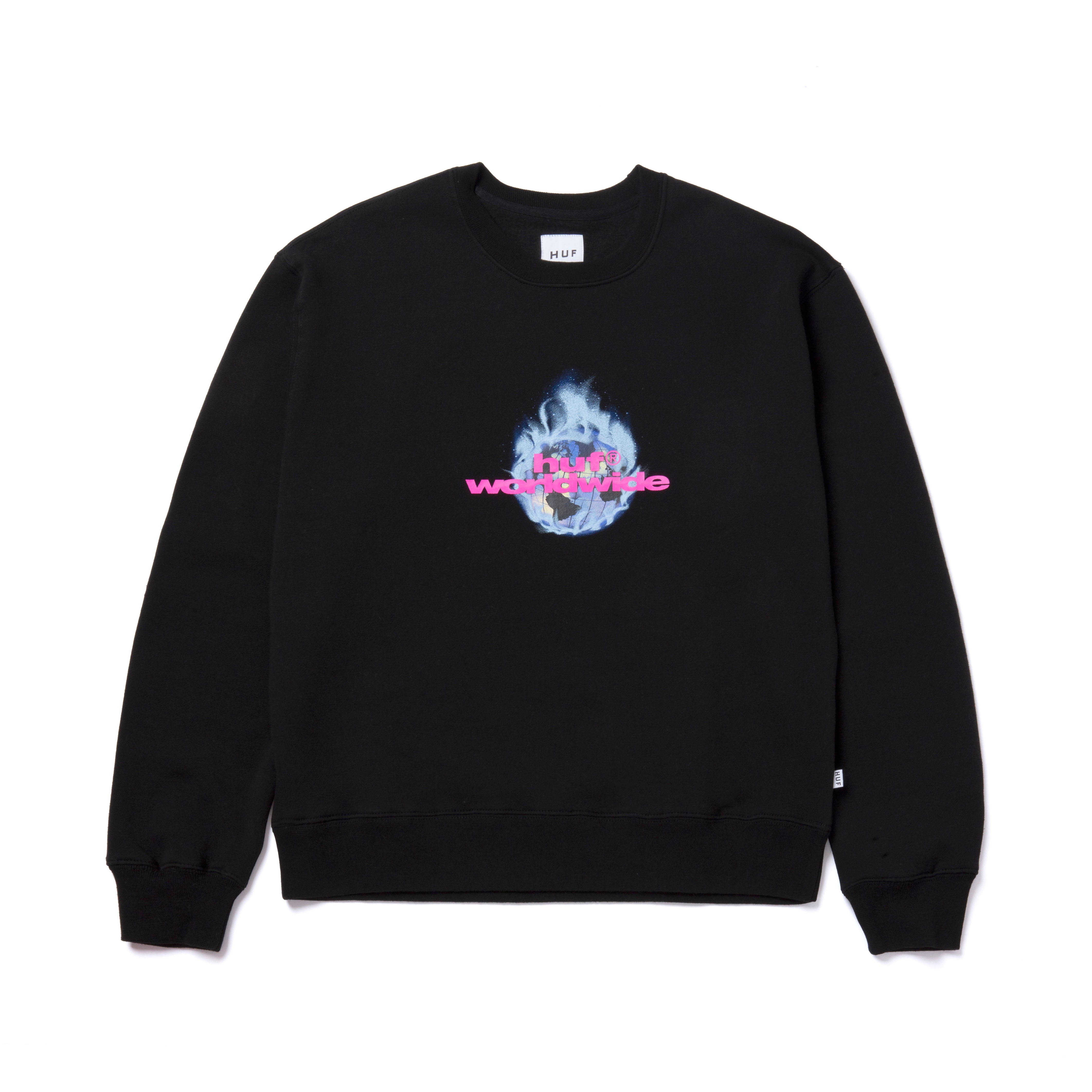 HUF HUF GLOBAL WARNING CREW // BLACK