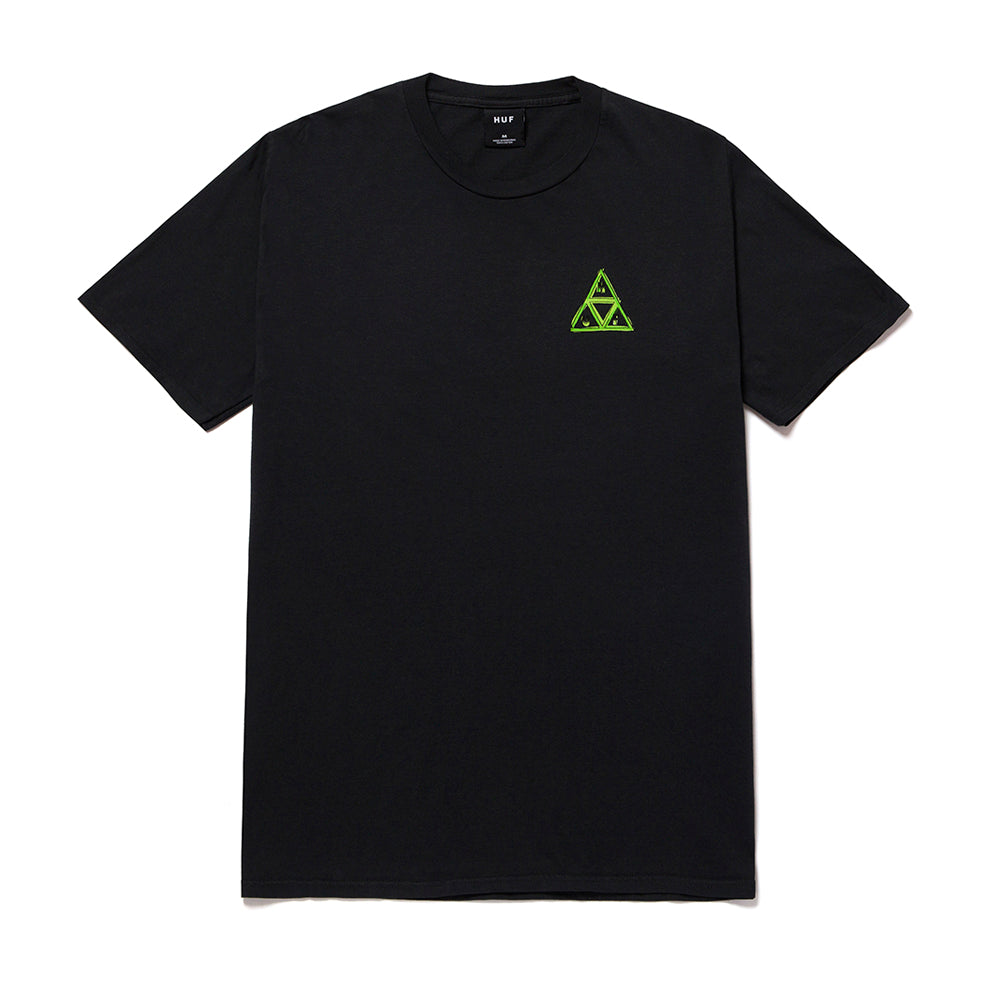 HUF HUF GREEN BUDDY TRIPLE TRIANGLE T-SHIRT // BLACK