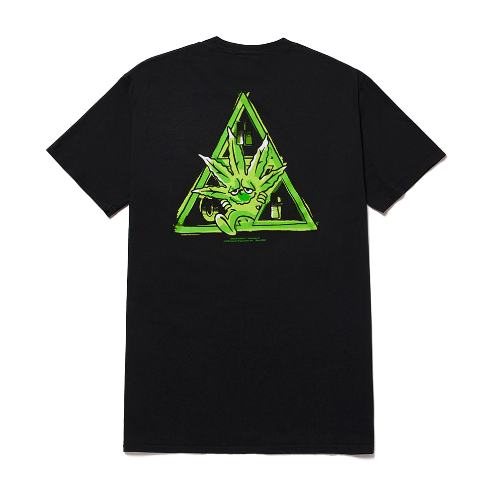 HUF HUF GREEN BUDDY TRIPLE TRIANGLE T-SHIRT // BLACK