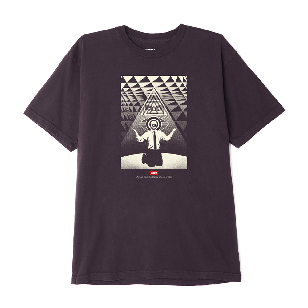 OBEY OBEY CONFORMITY TRANCE TEE // PIGMENT FADED BLACK