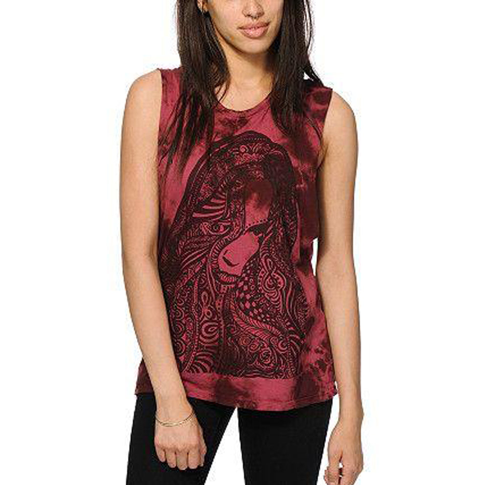 OBEY OBEY X NOEMI MANSER REMEMBER YOURSELF TANK // BURGUNDY TIE DYE