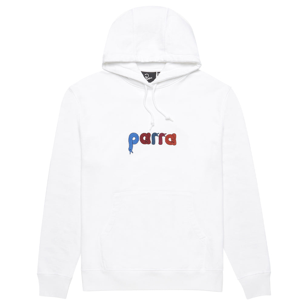 PARRA 47135 BIRD FACE FONT HOODED SWEATSHIRT WHITE