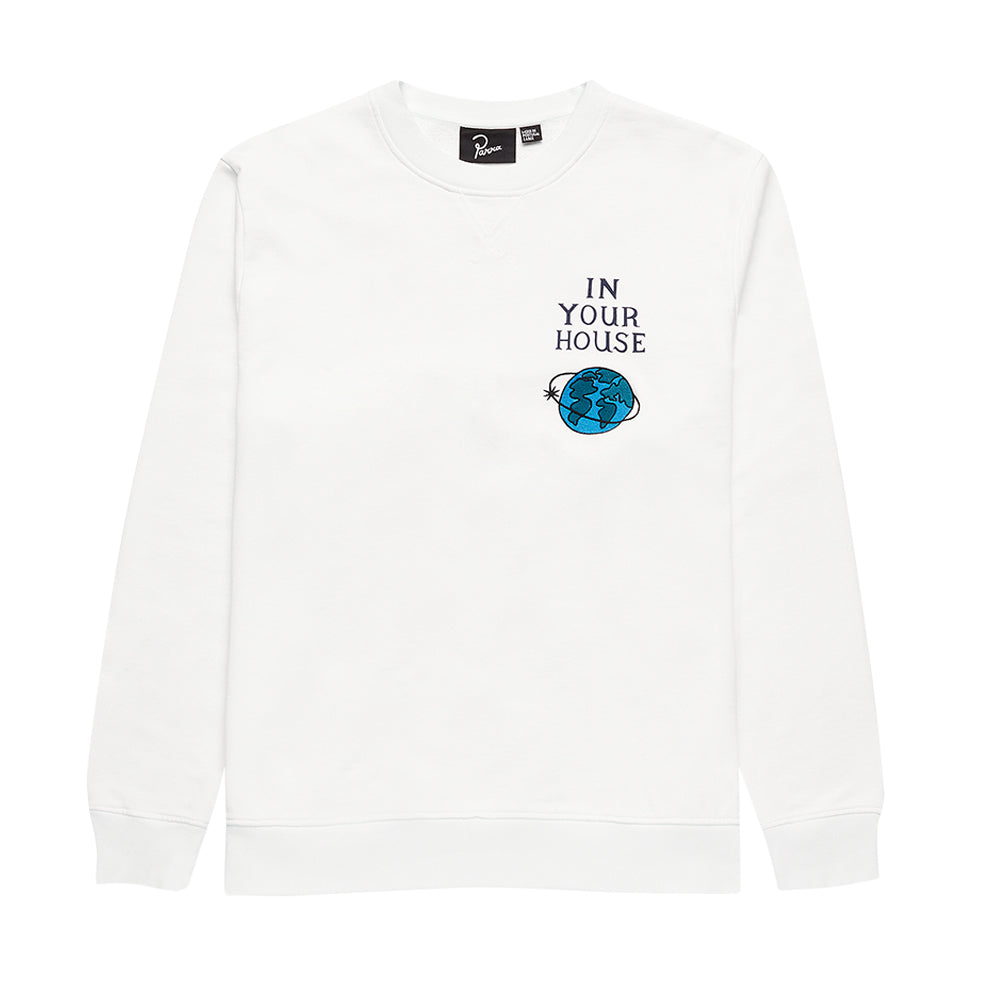 BY PARRA 46225 SYSTEMS LOGO CREW NECK SWEATSHIRT WHITE