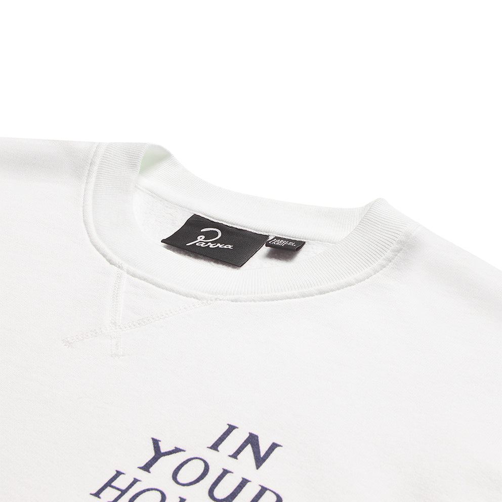 BY PARRA 46225 SYSTEMS LOGO CREW NECK SWEATSHIRT WHITE