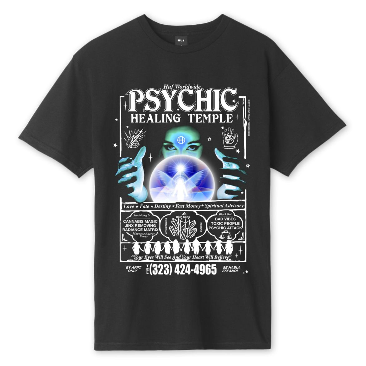 HUF HUF PSYCHIC TEMPLE S/S TEE // BLACK