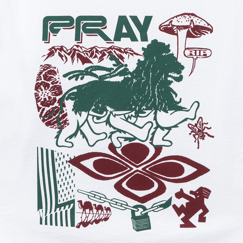 POWERS SUPPLY POWERS SUPPLY PRAY COLLAGE SS TEE // WHITE
