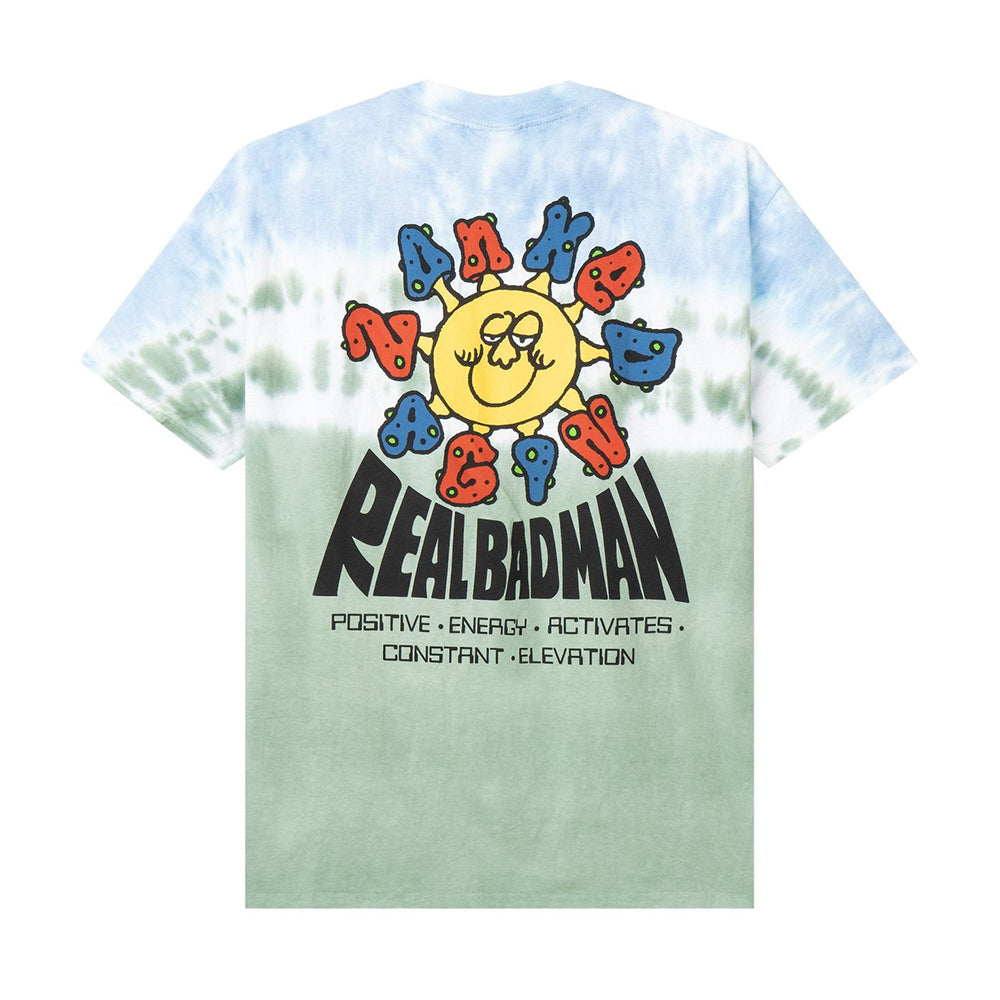 REAL BAD MAN RBM08030 delic sun tie dye ss tee s s tee blue green tie dye