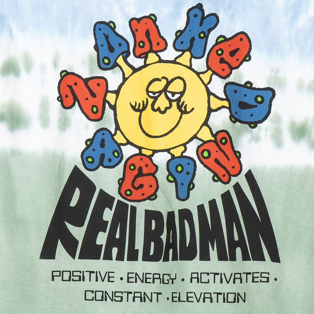 REAL BAD MAN RBM08030 delic sun tie dye ss tee s s tee blue green tie dye