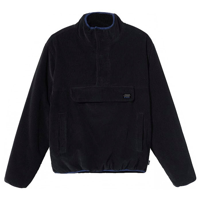 STUSSY 115624 CORDUROY MOCK PULLOVER BLACK