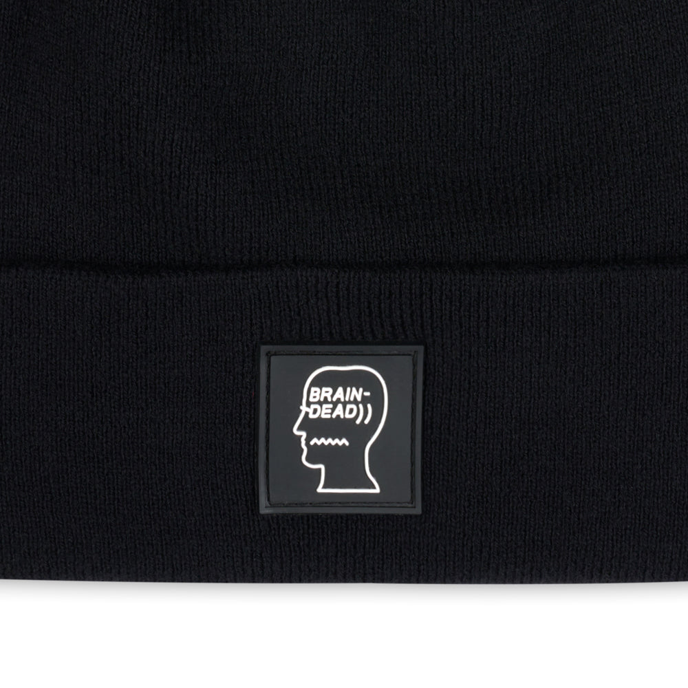 brain dead f22h04001918 fw 22 logo head wool beanie black