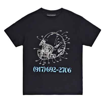 call me 917 p709071 football ss tee black