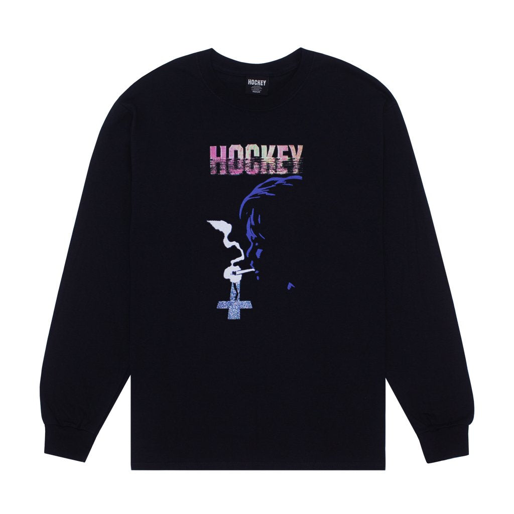 hockey confession ls tee black