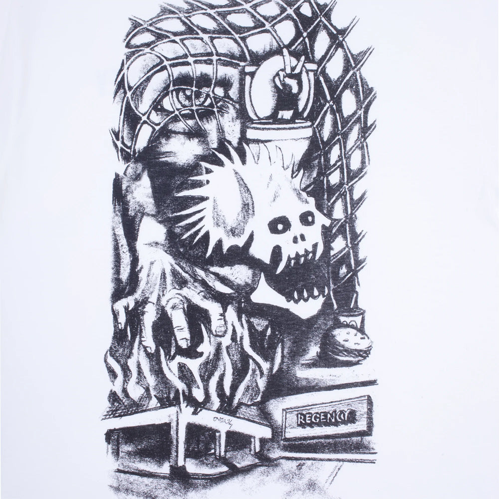 HOCKEY HOCKEY MERE MORTAL TEE // WHITE
