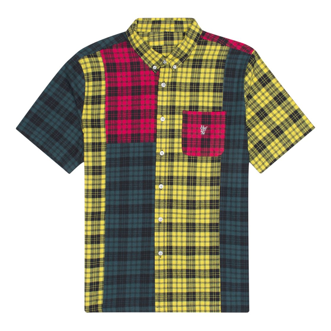 huf bu00067 disorder short sleeve woven shirt multi
