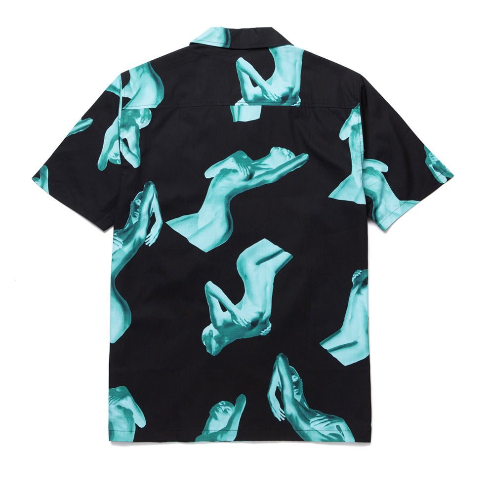 huf bu00094 her ss resort shirt black