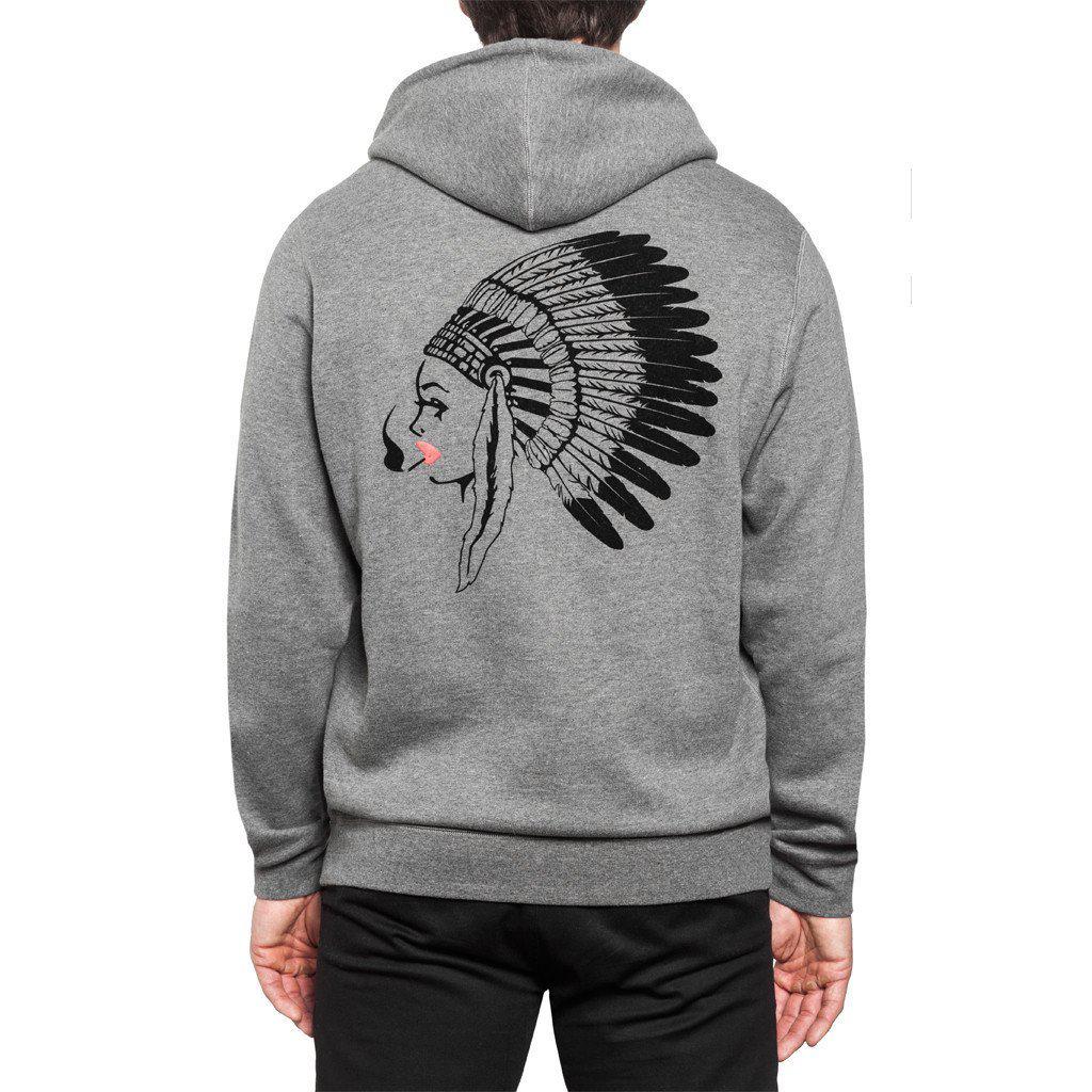 huf fl53013 chief pullover hood grey heather