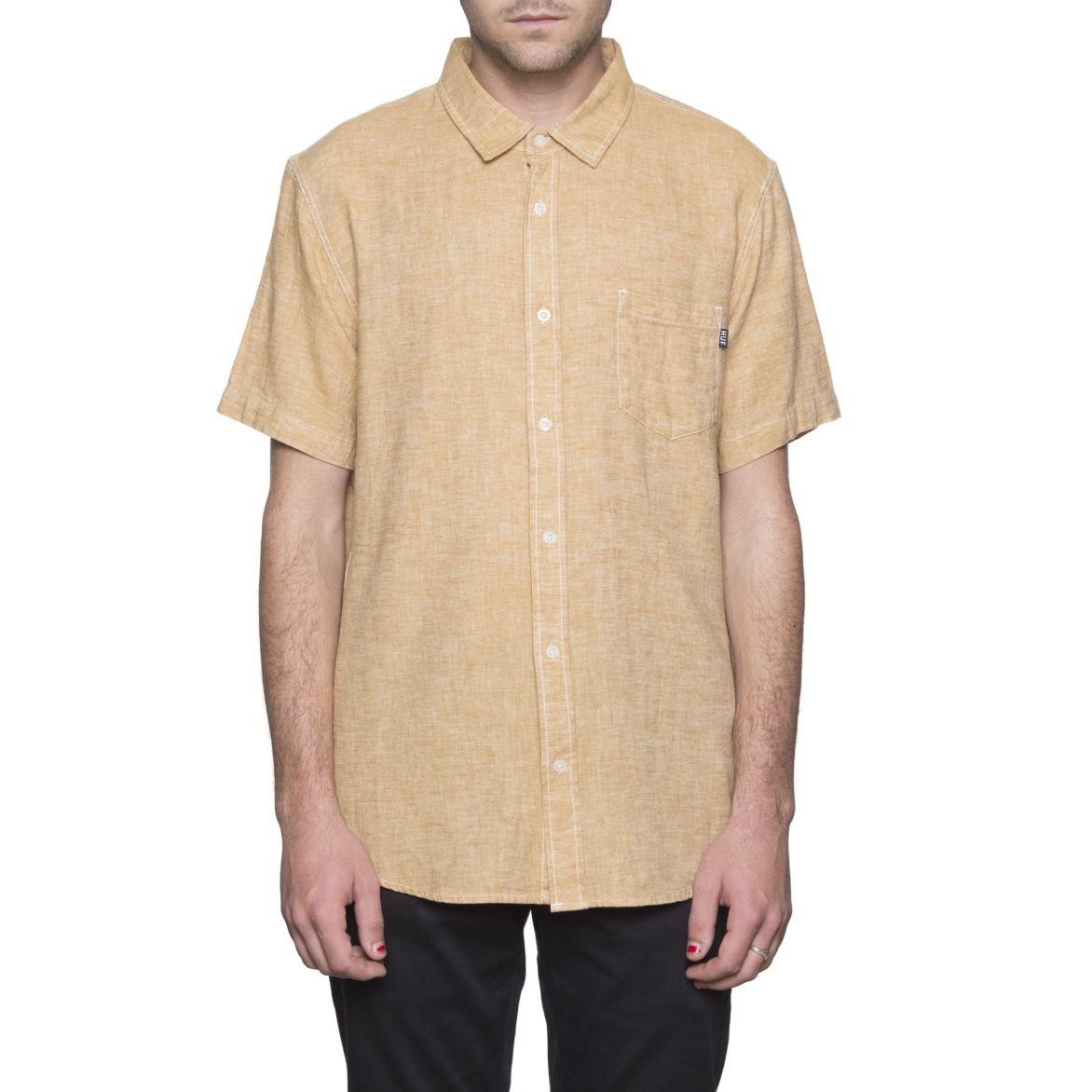 HUF COURSE S/S CHAMBRAY SHIRT // NATURAL-The Collateral