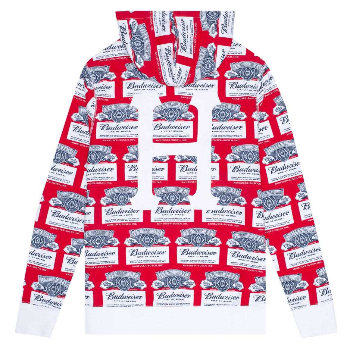 huf fl00084 x budweiser label pullover hoodie red