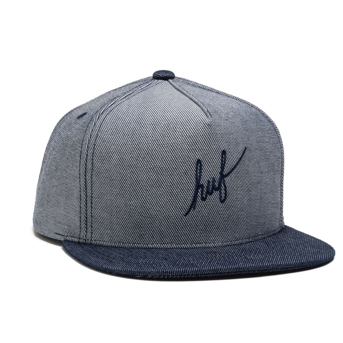 huf ht00115 script chambray snapback navy