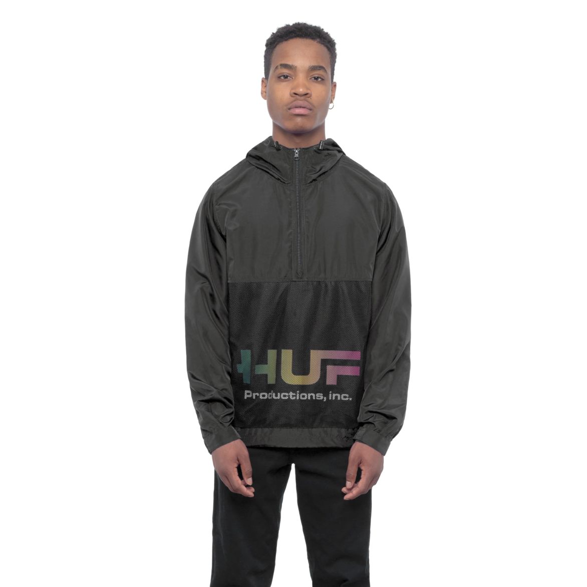huf jk00147 productions inc anorak jacket black