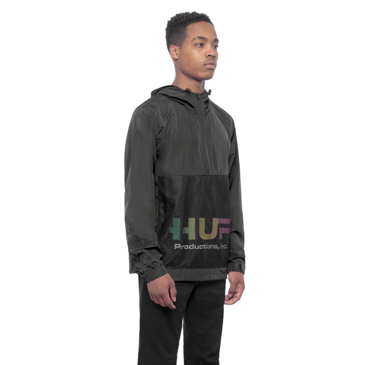 huf jk00147 productions inc anorak jacket black