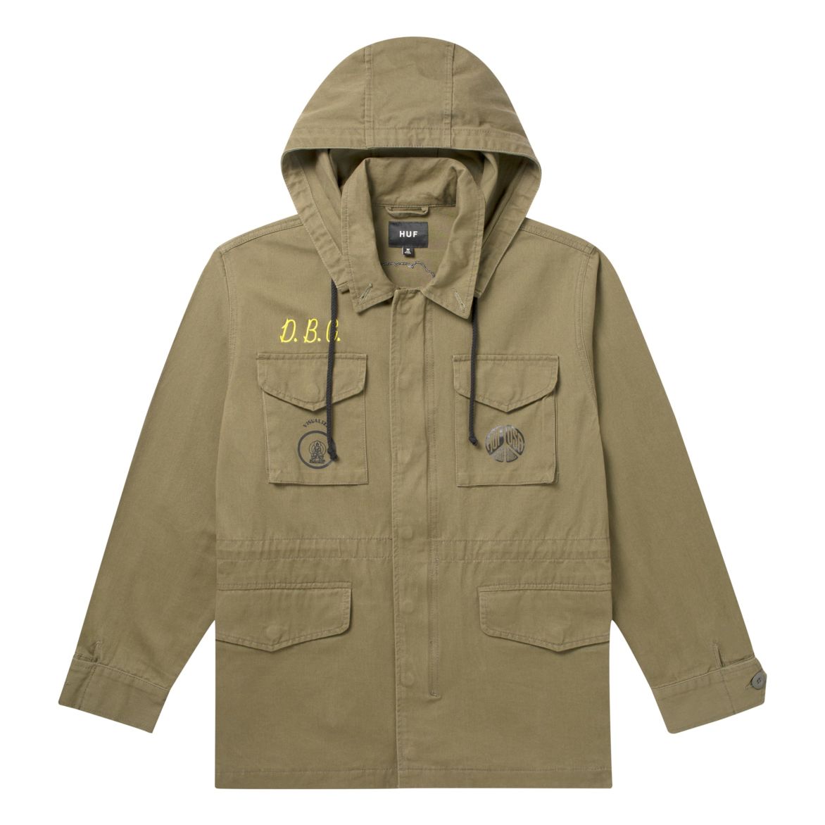huf jk00208 x woodstock objector m65 jacket olive
