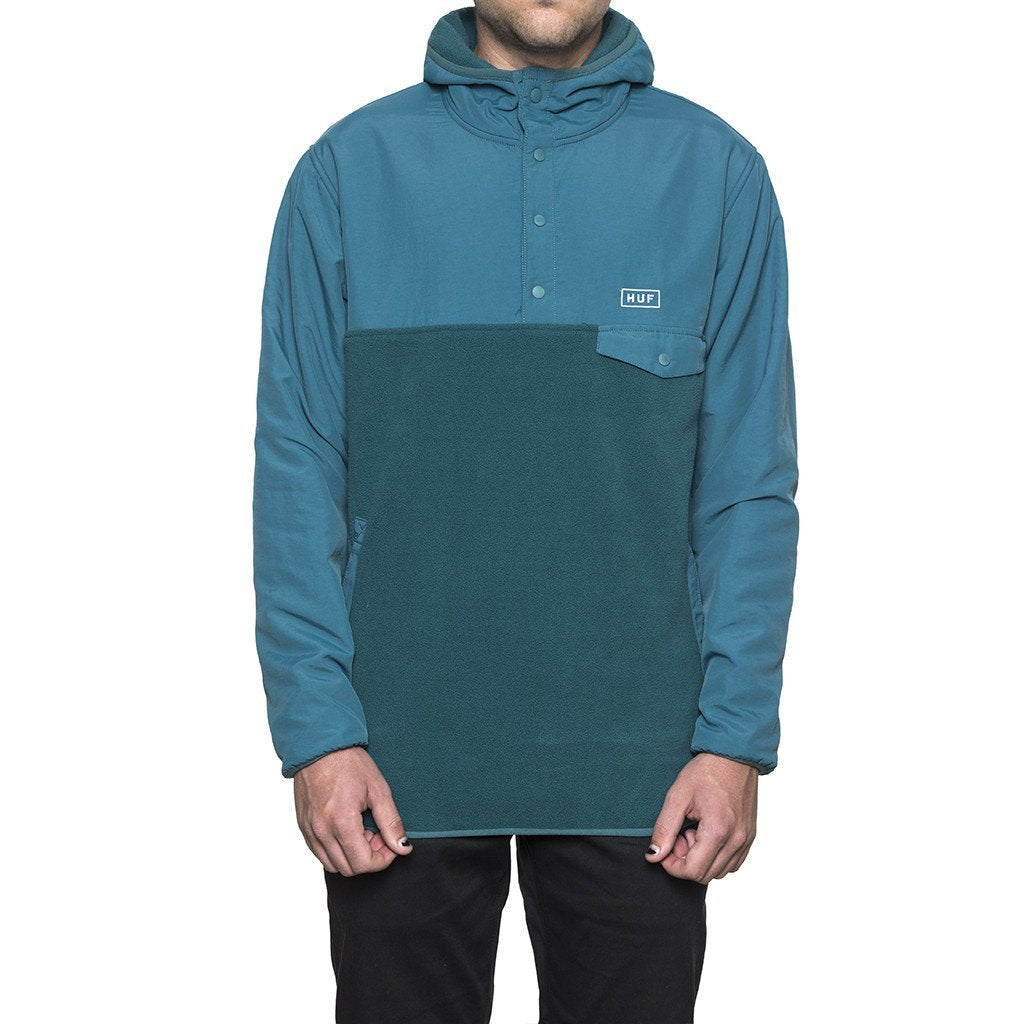 huf jk64005 tofino hooded polar pullover jade