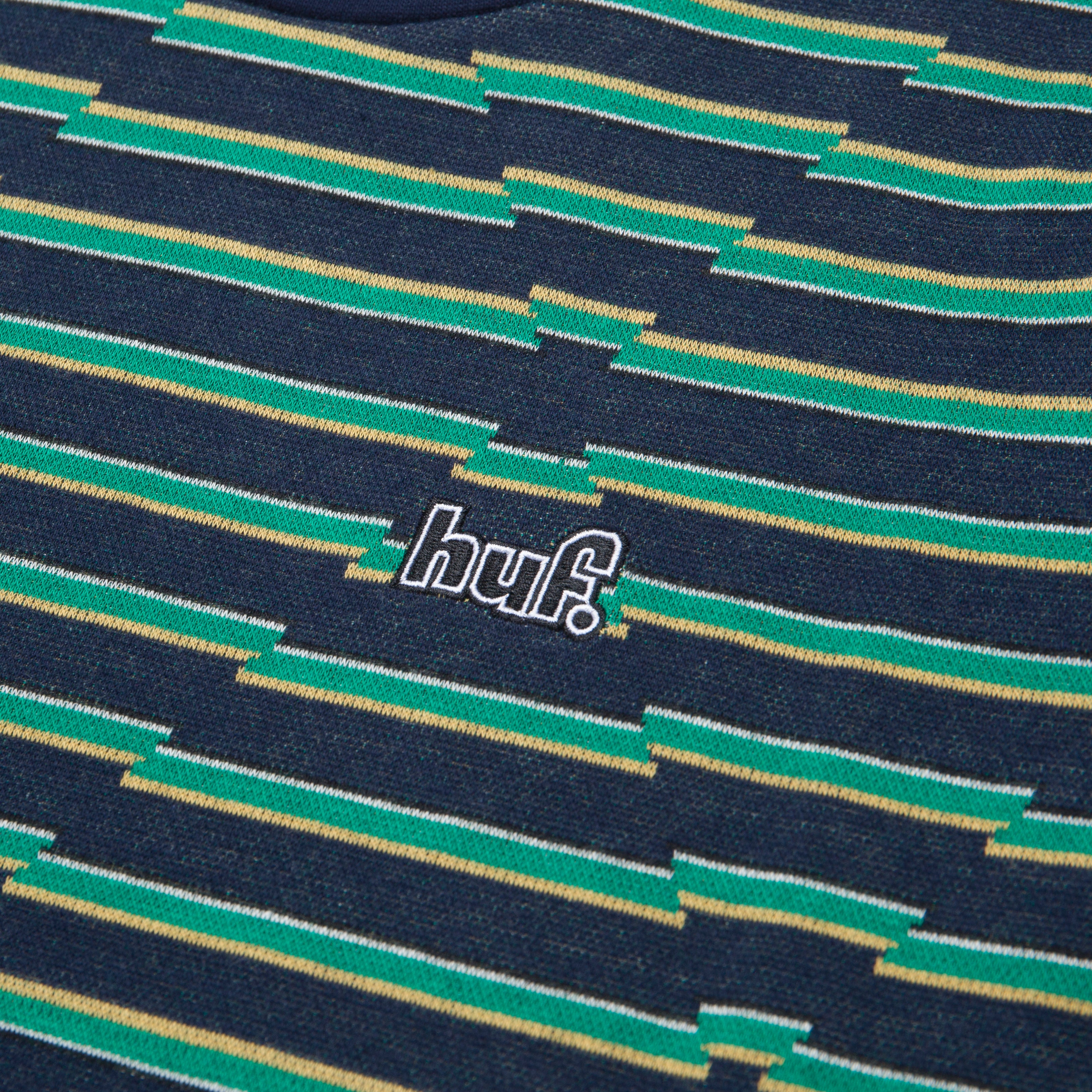 huf kn00306 glenn stripe ss knit top navy blazer