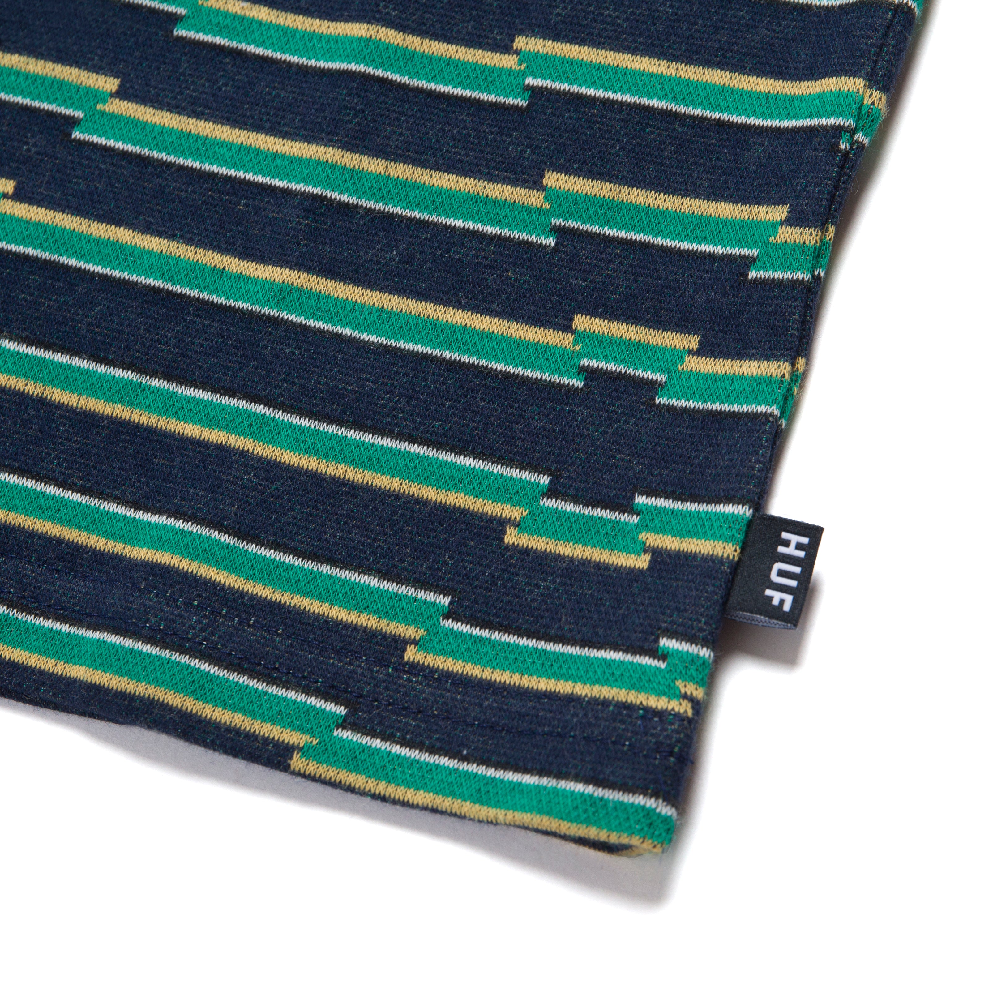 huf kn00306 glenn stripe ss knit top navy blazer