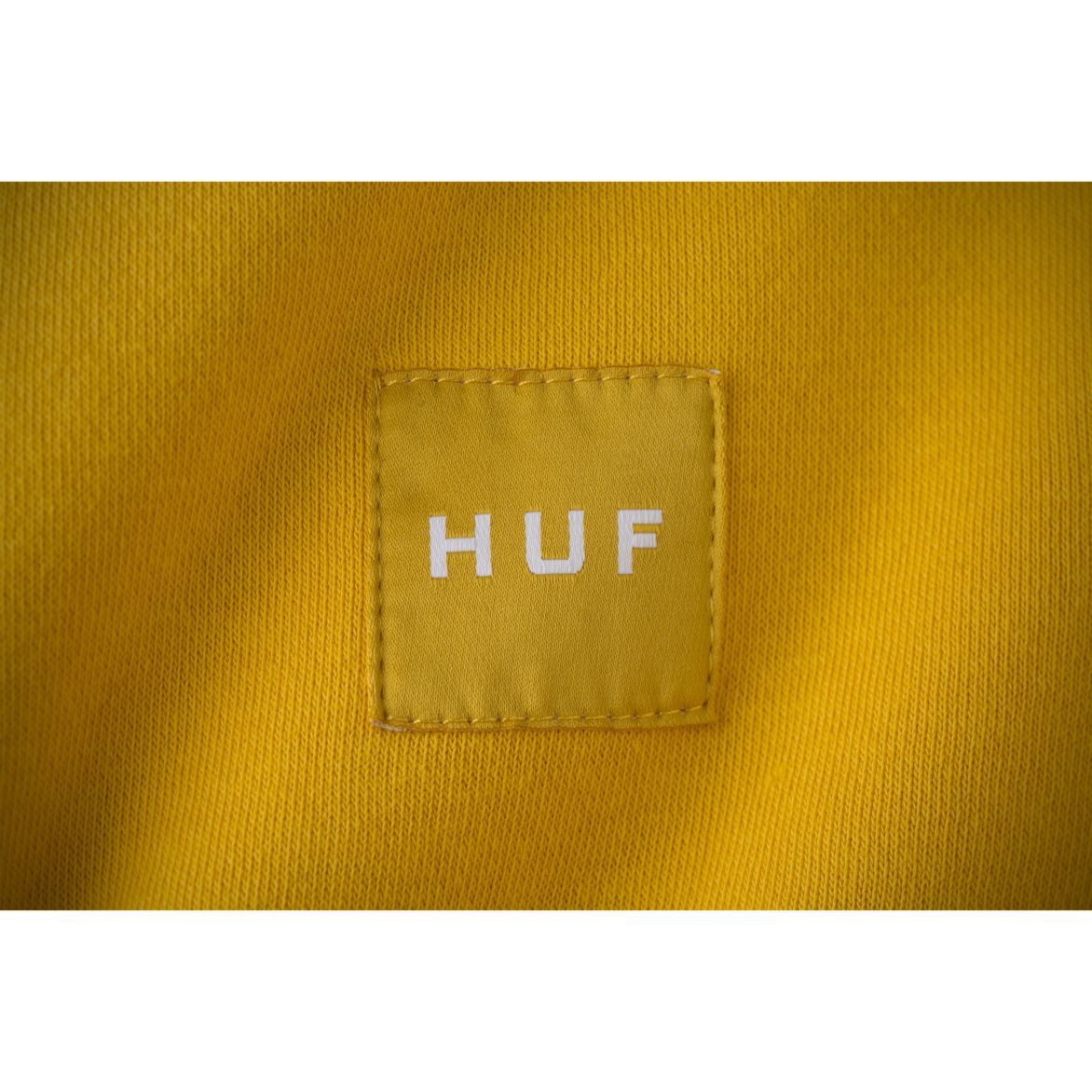 huf pf00024 woven label zip hood mustard