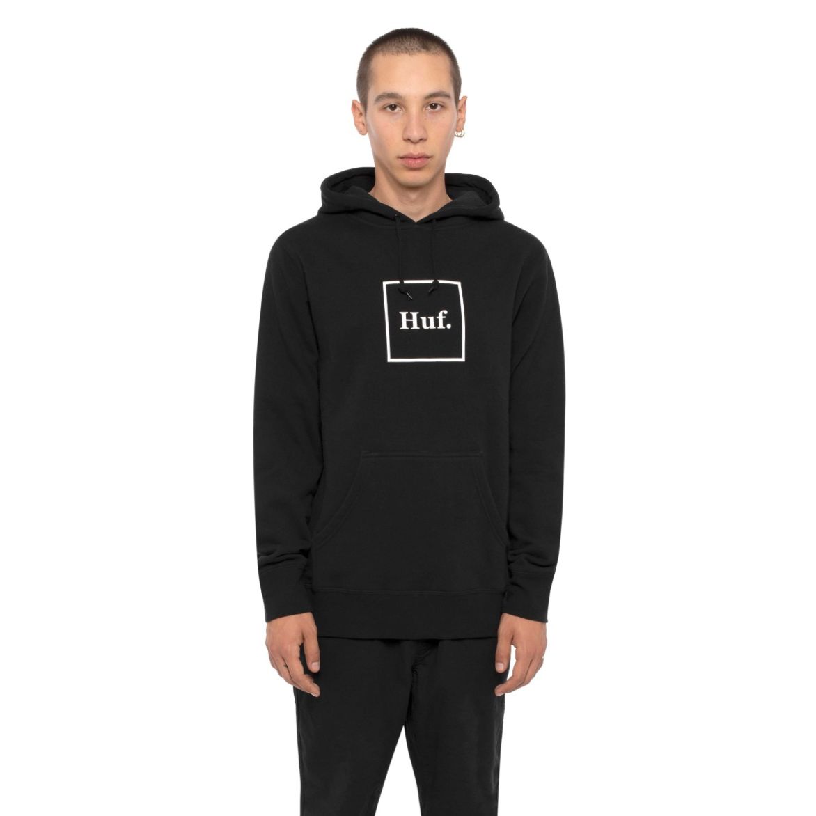 HUF HUF ESSENTIALS BOX LOGO P/O HOODIE // BLACK
