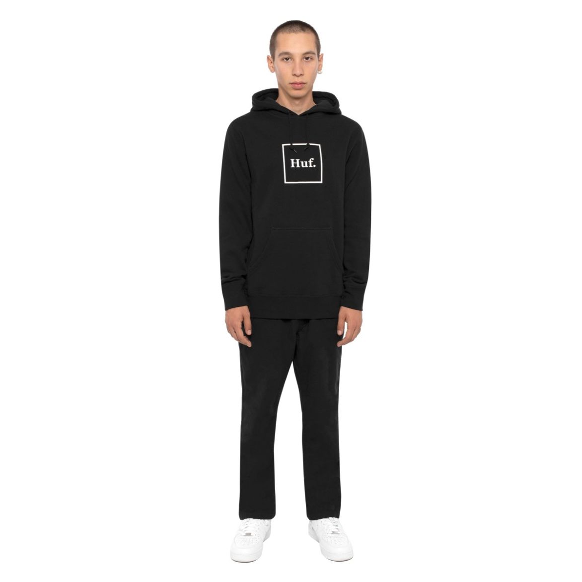 HUF HUF ESSENTIALS BOX LOGO P/O HOODIE // BLACK