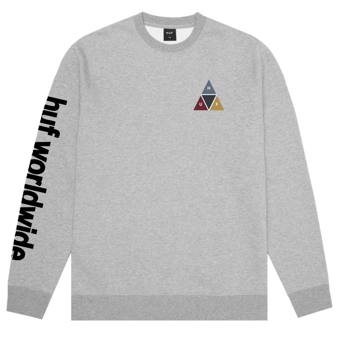 huf pf00173 prism crew grey heather