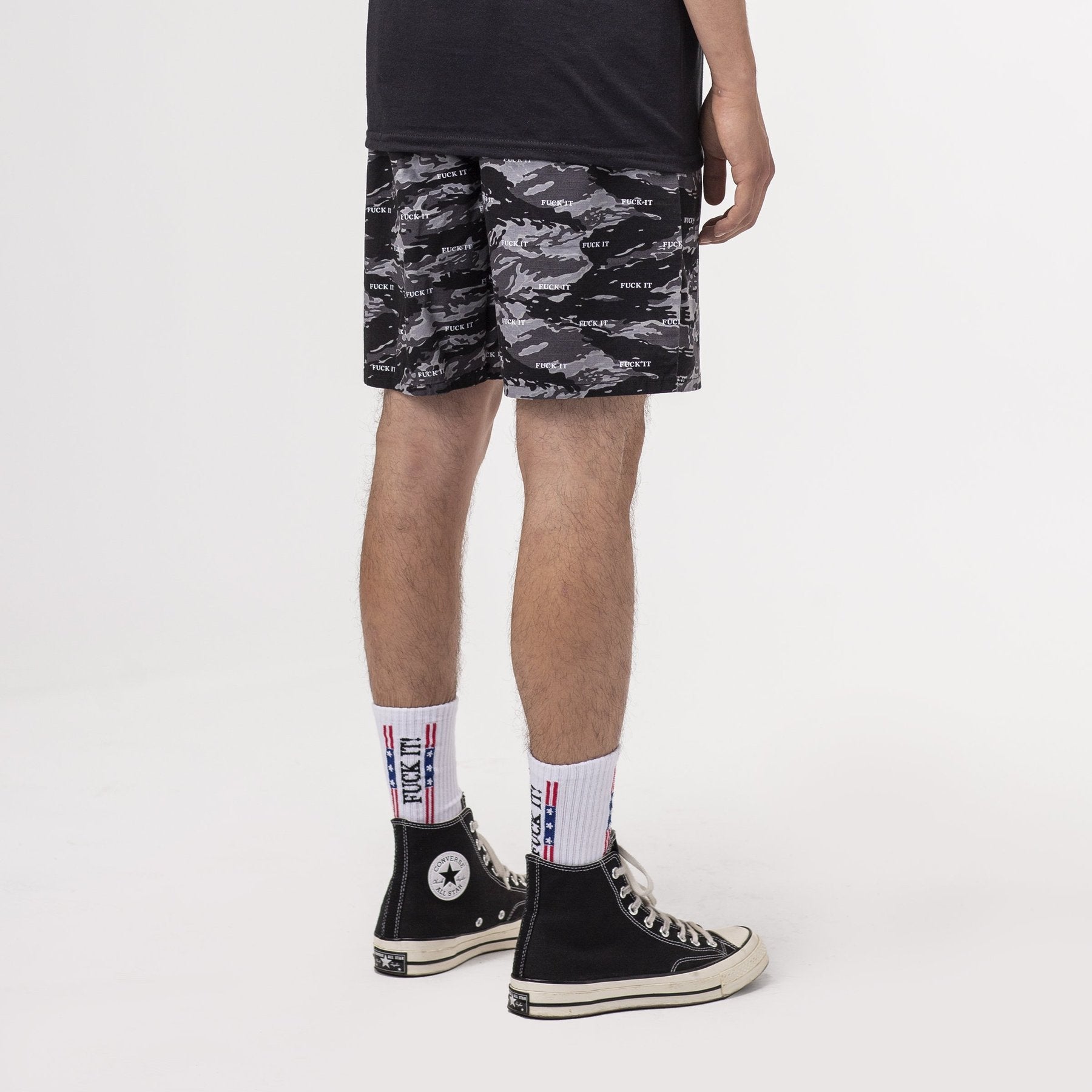 huf pt00123 fuck it tiger camo easy short black