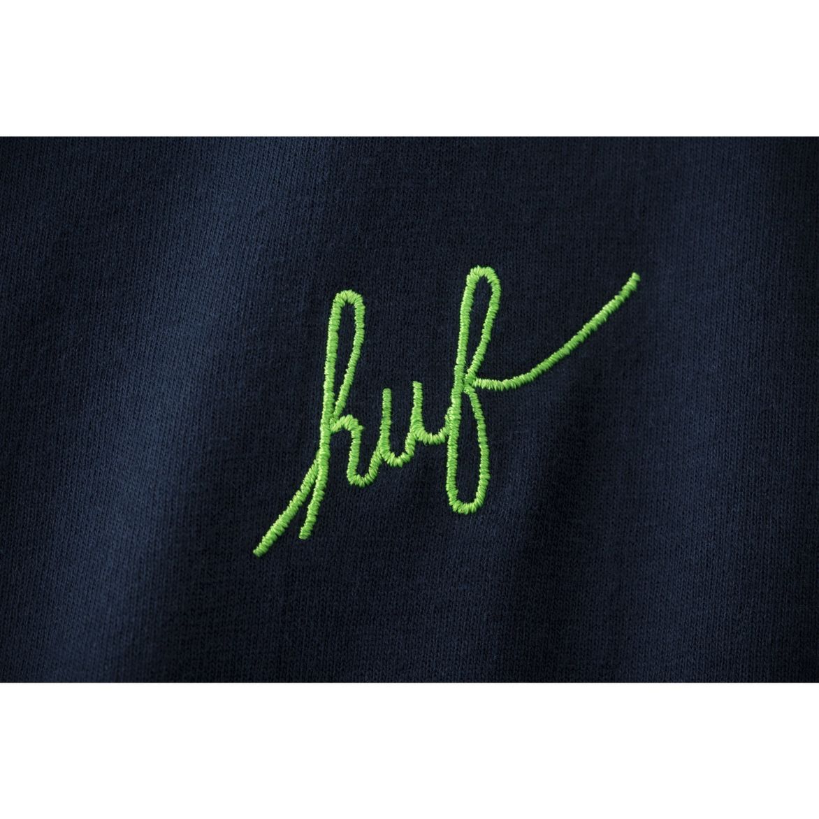 huf ts00131 script embroidered tank navy