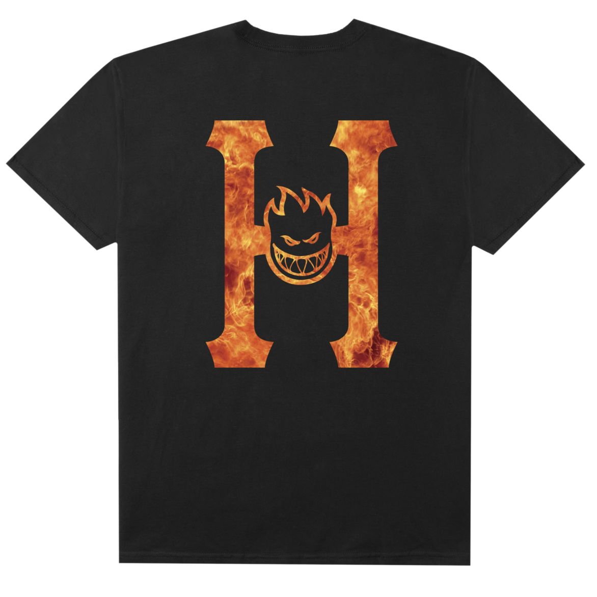 huf ts00739 x spitfire flaming h t shirt black