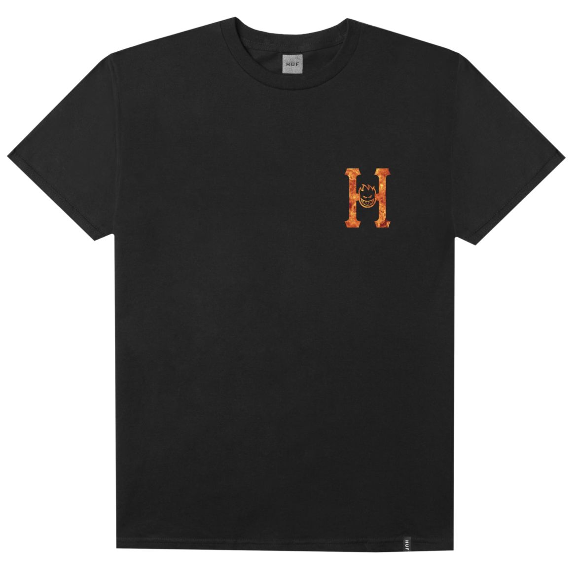 huf ts00739 x spitfire flaming h t shirt black