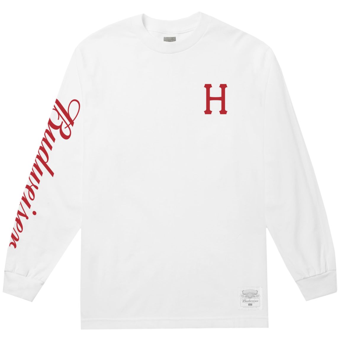 huf ts00741 x budweiser pit crew long sleeve t shirt white