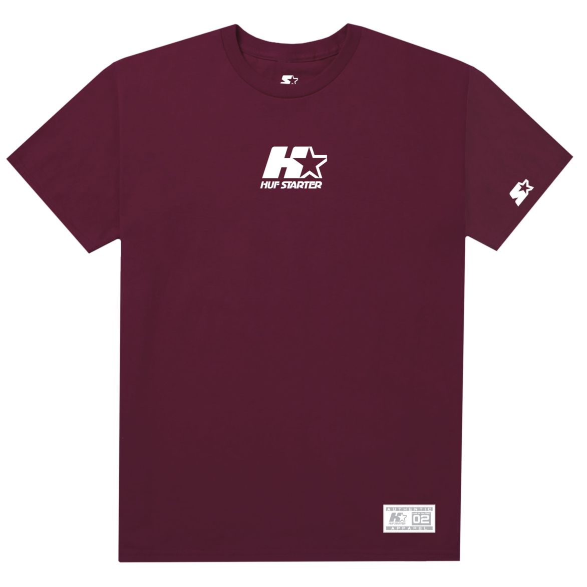 huf ts00832 x starter arch ss tee burgundy