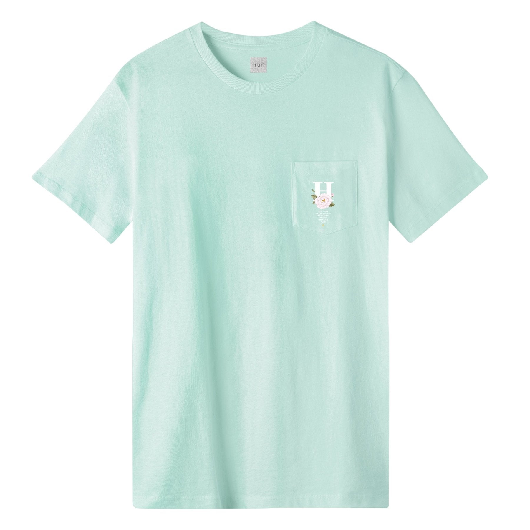 huf ts01093 celad central park pocket t shirt celadon