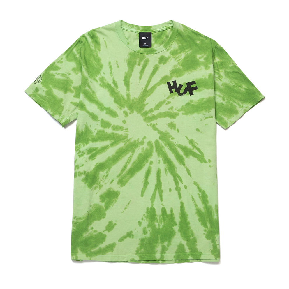 HUF HUF HAZE BRUSH TIE DYE S/S TEE // LIME