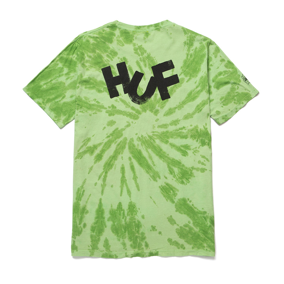 HUF HUF HAZE BRUSH TIE DYE S/S TEE // LIME