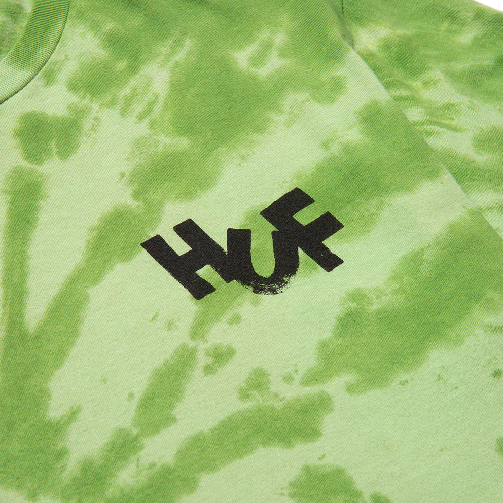 HUF HUF HAZE BRUSH TIE DYE S/S TEE // LIME